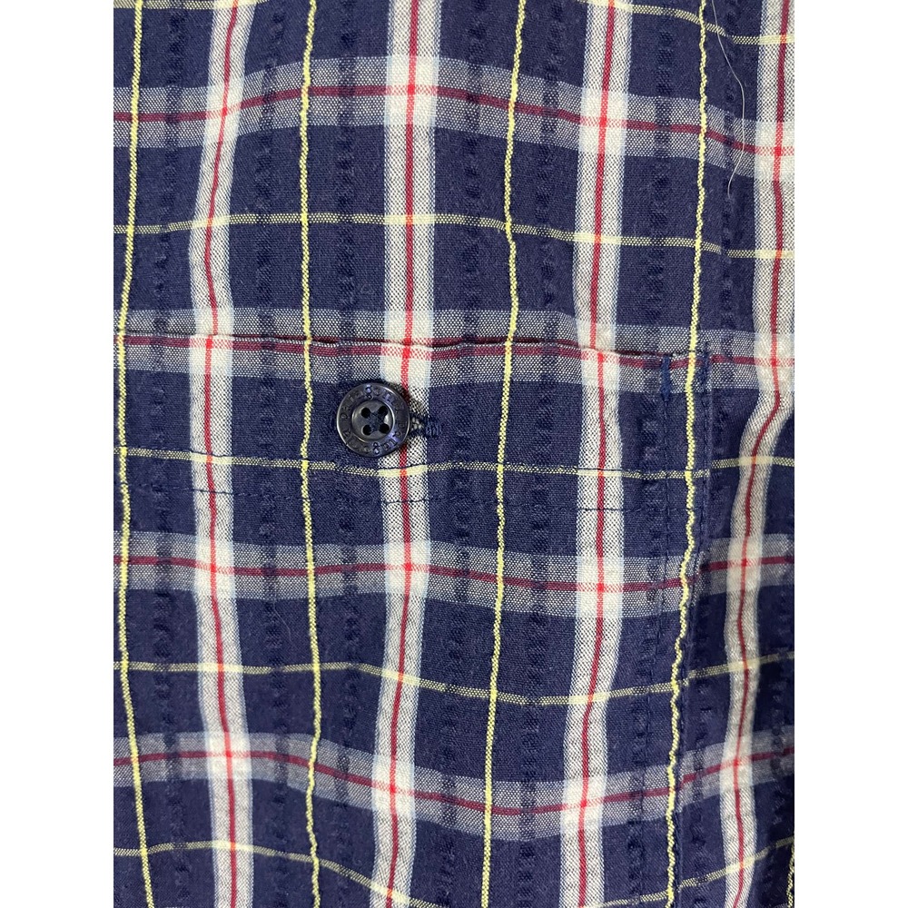 Patagonia Button up Shirt Men's Small Short Sleeve Blue Red Yellow Plaid - Picture 5 of 5